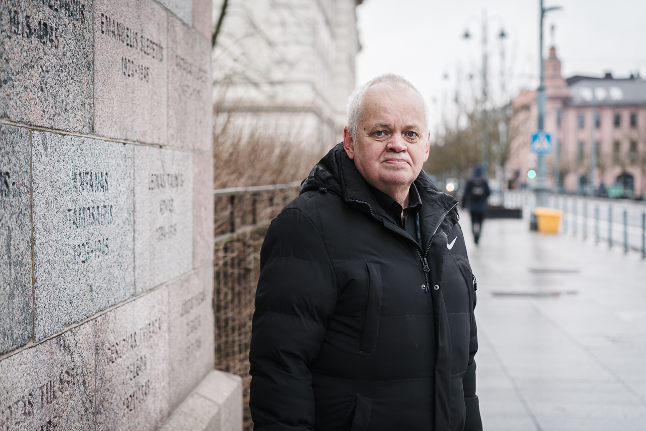 Jevgenij Bestuzhev am Museum für Okkupation und Kampf um die Freiheit im ehemaligen KGB-Gebäude in Vilnius. Foto: Dascha Trovimova für OVD-Info