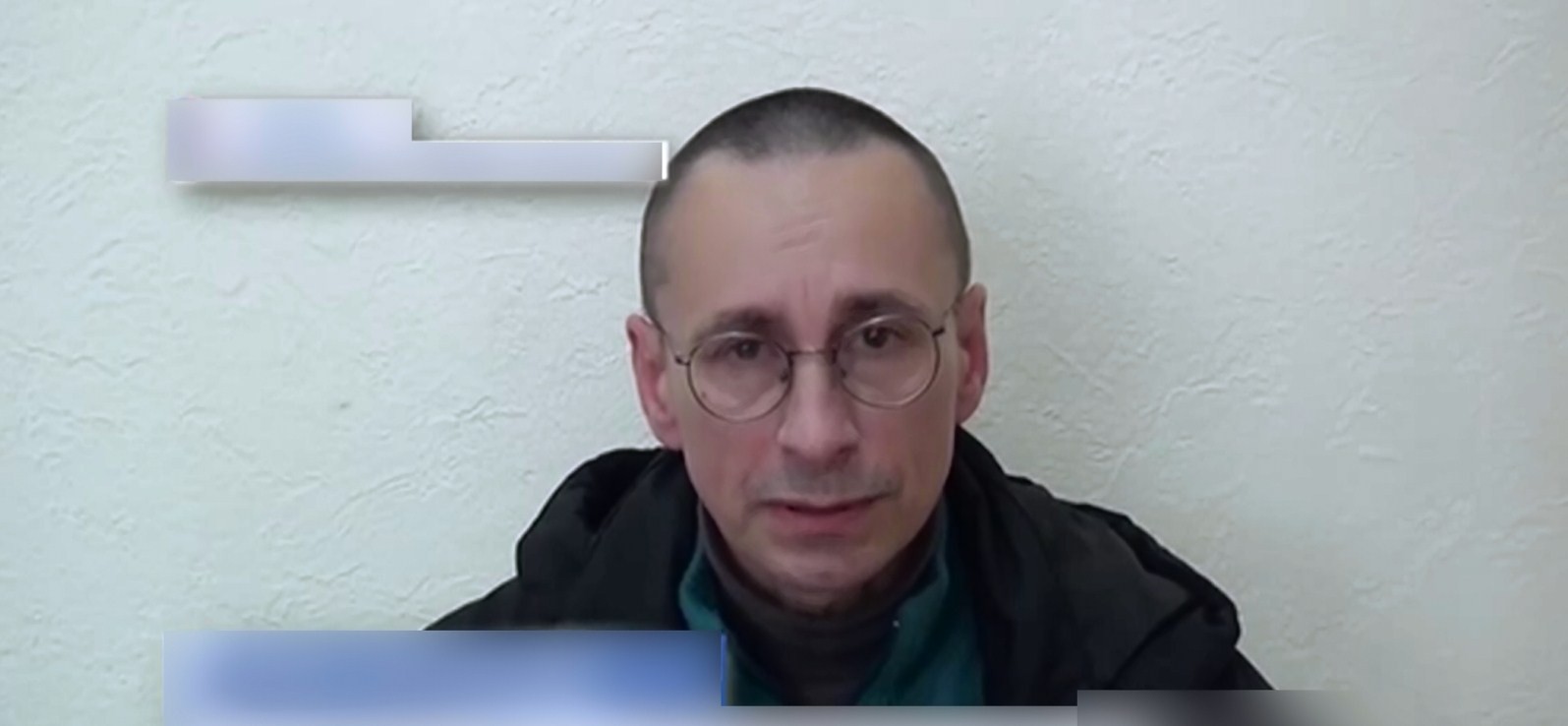 Jurij Schapovalov vor der Kamera, er wurde gezwungen, ein falsches Geständnis abzulegen